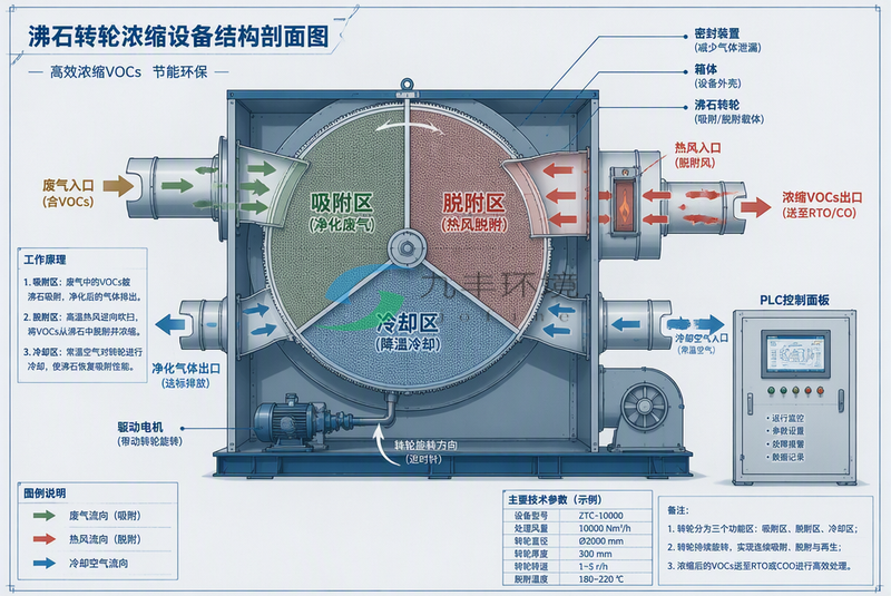 沸石转轮浓缩设备结构示意